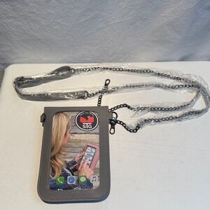 🆕 SIG Gray Crossbody Phone Case with Chain Strap
